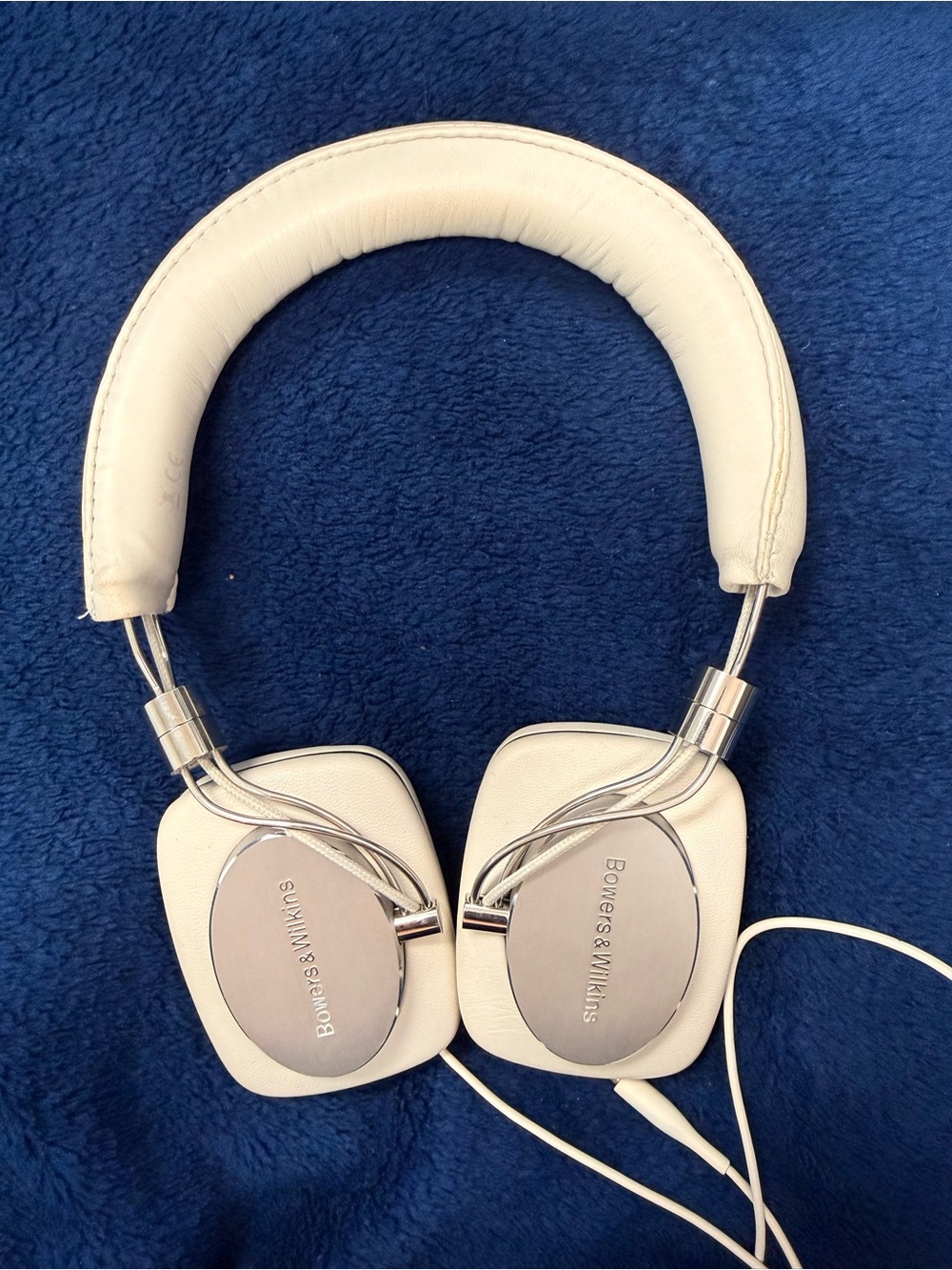 Bowers & Wilkins White On-Ear Headphones with Silver Accents